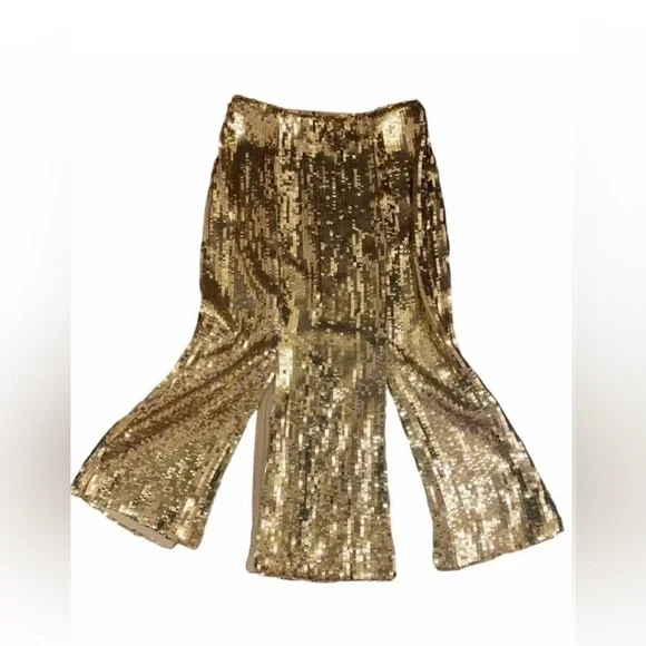 J. Crew Collection Gold Sequin Midi Skirt - Picture 2 of 10